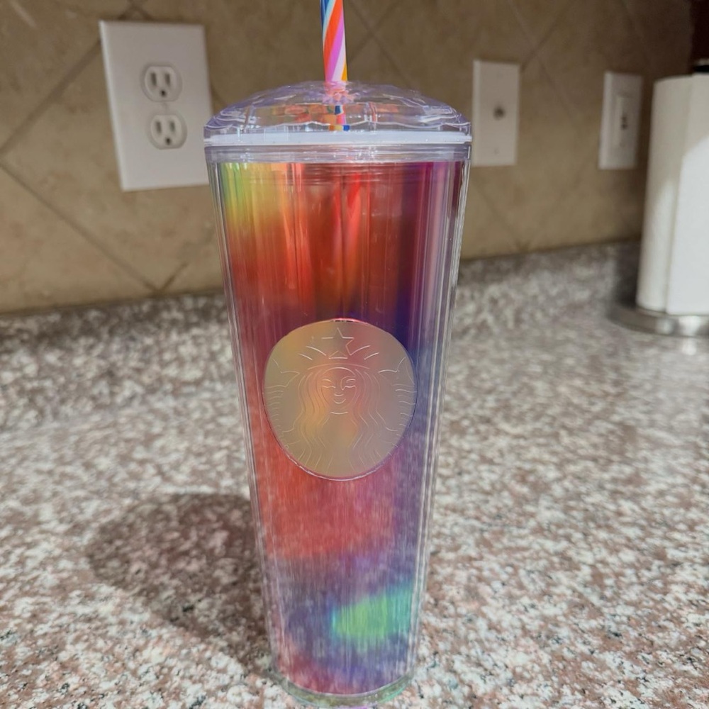 Starbucks Multicolor Tumbler with Lid and Straw